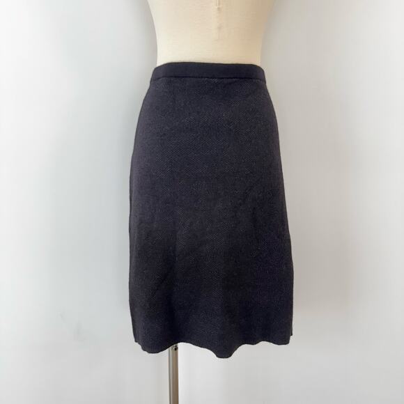 Eileen Fisher Short Straight Skirt Merino Wool Cotton Diagonal Jacquard L NWT - Picture 6 of 10